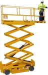 Narrow electric scissor lift (battery, 2 WD), 10m